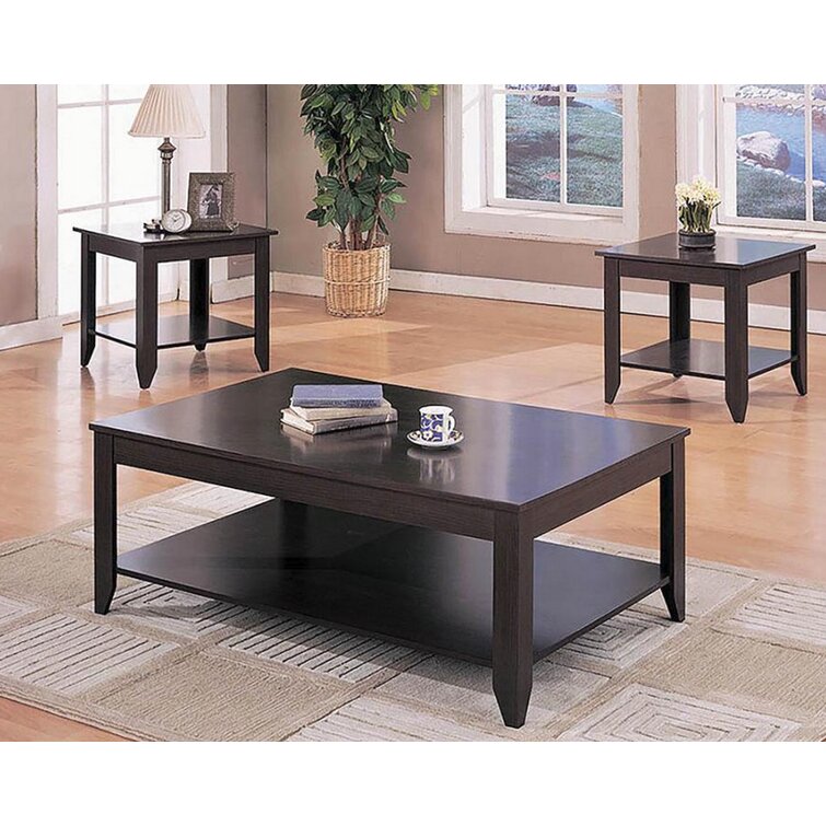 3 piece coffee on sale table set wayfair